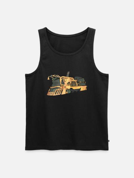 Steampunk Dampflokomotive - Männer Premium Bio Tank Top - Schwarz