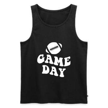 Jour de match - Football - Débardeur bio Premium Homme - noir - Devant - AI Model Male 178 light (178cm)
