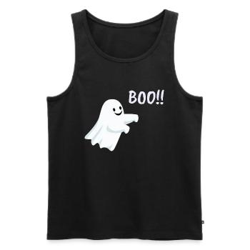 ghost boo!! - Männer Premium Bio Tank Top - Schwarz - Vorne - AI Model Male 178 light (178cm)