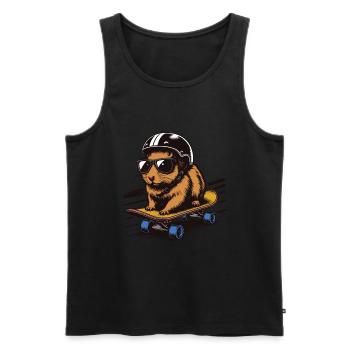 Skater Hamster - Men's Premium Organic Tank Top - black - Front - AI Model Male 178 light (178cm)