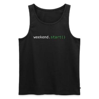 Start ins Wochenende - Männer Premium Bio Tank Top - Schwarz - Vorne - AI Model Male 178 light (178cm)
