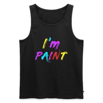 JE SUIS PEINTRE - J’adore peindre au doigt - Peintures au doigt - Débardeur bio Premium Homme - noir - Devant - AI Model Male 178 light (178cm)