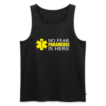 Paramedic Is Here - Männer Premium Bio Tank Top - Schwarz - Vorne - AI Model Male 178 light (178cm)