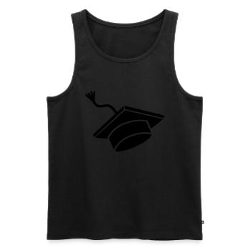 Doktorhut - Männer Premium Bio Tank Top - Schwarz - Vorne - AI Model Male 178 light (178cm)