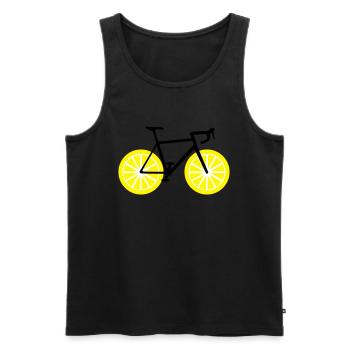 Lemon bike - Men's Premium Organic Tank Top - black - Front - AI Model Male 178 light (178cm)