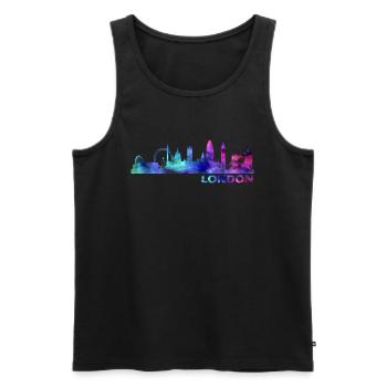 London - Männer Premium Bio Tank Top - Schwarz - Vorne - Michal (187cm)