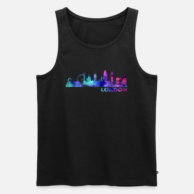 London - Männer Premium Bio Tank Top - Schwarz