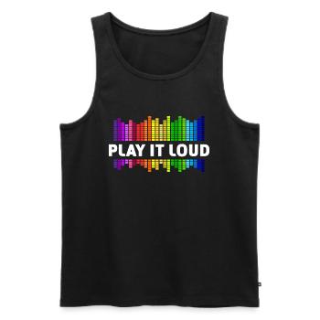 Play it loud Equalizer Music Rainbow Colorful Disco - Men's Premium Organic Tank Top - black - Front - AI Model Male 178 light (178cm)