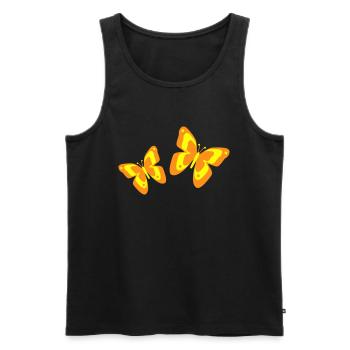 Schmetterling Falter Insekten Frühling Sommer bunt - Männer Premium Bio Tank Top - Schwarz - Vorne - Michal (187cm)