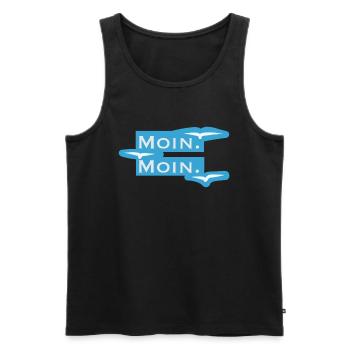 Moin I Norddeutsche Begrüßung - Männer Premium Bio Tank Top - Schwarz - Vorne - Michal (187cm)