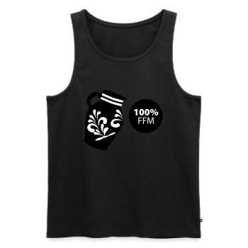 Bembel 100% FFM #069 #FrankfurtLiebe #FFMoriginal - Männer Premium Bio Tank Top - Schwarz - Vorne - AI Model Male 178 light (178cm)