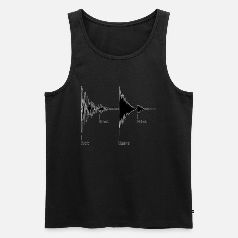 Drumbeat - Männer Premium Bio Tank Top - Schwarz