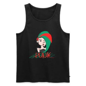 Punk Musik Punker Punkrock Irokesenschnitt Rocker - Männer Premium Bio Tank Top - Schwarz - Vorne - Michal (187cm)
