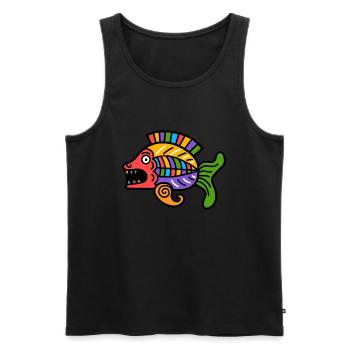 Kultur der Inkas, Fischsymbol - Männer Premium Bio Tank Top - Schwarz - Vorne - AI Model Male 178 light (178cm)