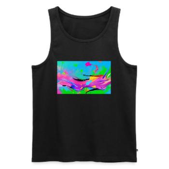 Bunte Frau - Männer Premium Bio Tank Top - Schwarz - Vorne - AI Model Male 178 light (178cm)