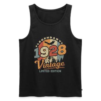 Anniversaire 1928 - 95 ans - Débardeur bio Premium Homme - noir - Devant - AI Model Male 178 light (178cm)