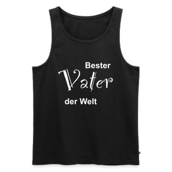 Bester Vater der Welt Design - Männer Premium Bio Tank Top - Schwarz - Vorne - Michal (187cm)