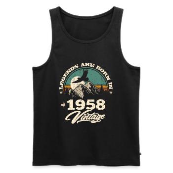 Legenden werden im 1958 geboren - Männer Premium Bio Tank Top - Schwarz - Vorne - Michal (187cm)