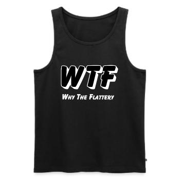 WTF - Pourquoi la Flatterie - Débardeur bio Premium Homme - noir - Devant - Michal (187cm)
