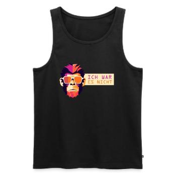 Ich war es nicht Affe - Männer Premium Bio Tank Top - Schwarz - Vorne - Michal (187cm)