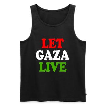 Let gaza live - Men's Premium Organic Tank Top - black - Front - AI Model Male 178 light (178cm)