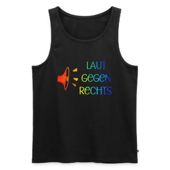 Laut gegen rechts Nr 03 - Männer Premium Bio Tank Top - Schwarz - Vorne - Michal (187cm)