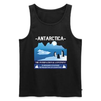 Antarctique - Le continent international - Débardeur bio Premium Homme - noir - Devant - Michal (187cm)