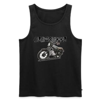S51 (grau) // Illustration - Männer Premium Bio Tank Top - Schwarz - Vorne - AI Model Male 178 light (178cm)