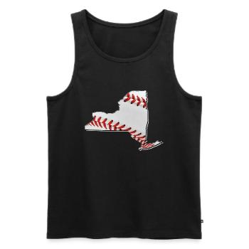 New York (United States) | real baseball | Map - Men's Premium Organic Tank Top - black - Front - AI Model Male 178 light (178cm)