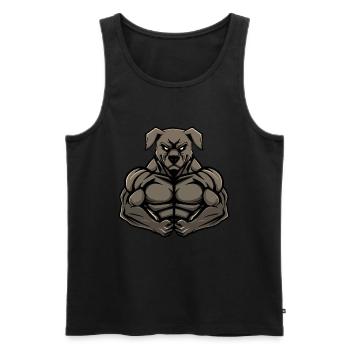 Kangal Dog Muscles Bodybuilding - Men's Premium Organic Tank Top - black - Front - Michal (187cm)