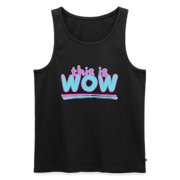 This is WOW - Männer Premium Bio Tank Top - Schwarz - Vorne - AI Model Male 178 light (178cm)