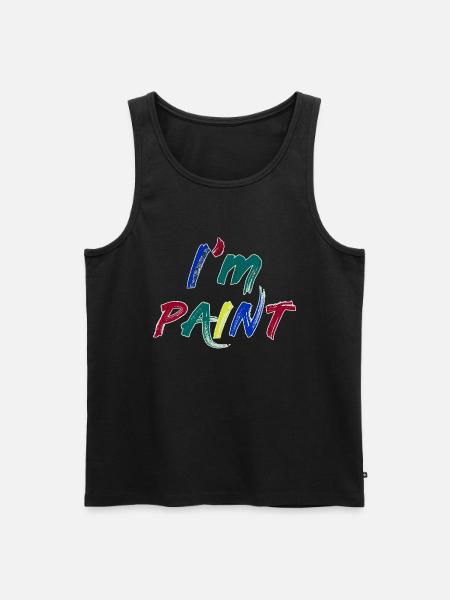 JEG ER MALING - JEG ELSKER AT FINGERMALE – FINGERMALING - Herre Premium økologisk tanktop - sort