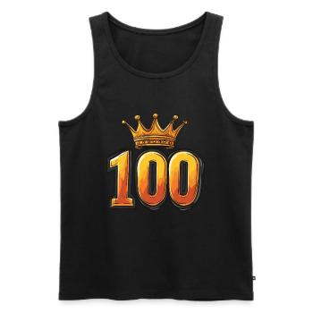 100 Zahl Krone - Männer Premium Bio Tank Top - Schwarz - Vorne - Michal (187cm)