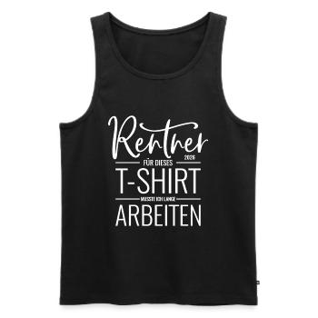 Rentner 2026 - Männer Premium Bio Tank Top - Schwarz - Vorne - Michal (187cm)