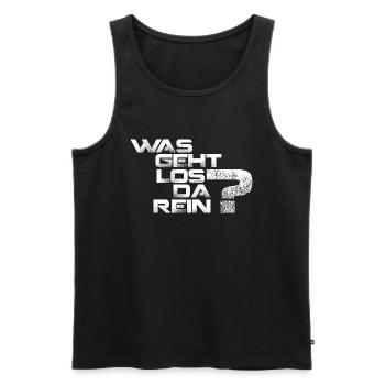 Was geht los da rein? - Männer Premium Bio Tank Top - Schwarz - Vorne - AI Model Male 178 light (178cm)