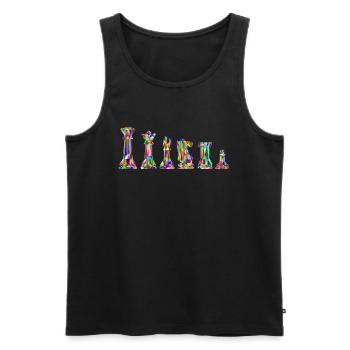 Buntes Schach - Männer Premium Bio Tank Top - Schwarz - Vorne - AI Model Male 178 light (178cm)
