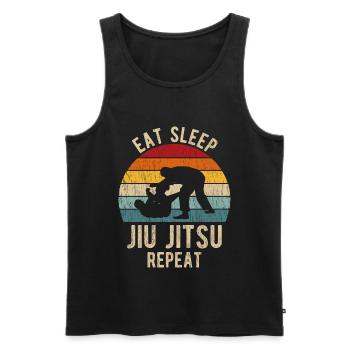 Brazilian Jiu Jitsu Cadeau BJJ Rétro Vintage - Débardeur bio Premium Homme - noir - Devant - Michal (187cm)