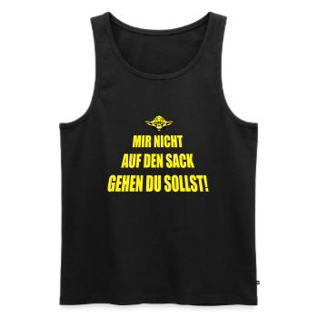 Mir nicht auf den Sack gehen du sollst! - Männer Premium Bio Tank Top - Schwarz - Vorne - AI Model Male 178 light (178cm)