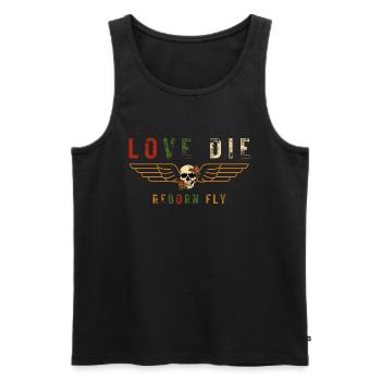 Dear Death Rebirth Flying - Men's Premium Organic Tank Top - black - Front - AI Model Male 178 light (178cm)