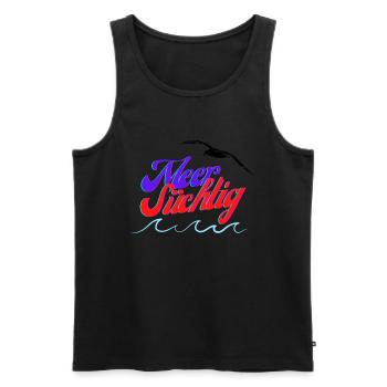 Meer süchtig - Männer Premium Bio Tank Top - Schwarz - Vorne - AI Model Male 178 light (178cm)