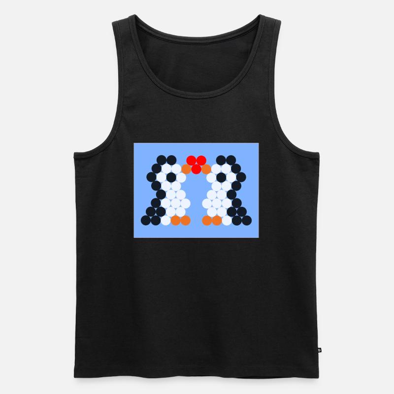 Pinguinpaar im Eis - Männer Premium Bio Tank Top - Schwarz