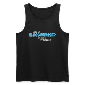 ich bin kein Klugscheisser - Männer Premium Bio Tank Top - Schwarz - Vorne - Michal (187cm)