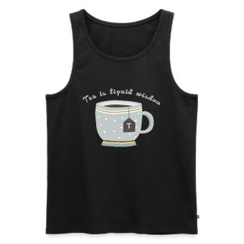 Le thé est une sagesse liquide - Débardeur bio Premium Homme - noir - Devant - AI Model Male 178 light (178cm)