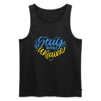 Valeewear - Solidarité avec l’Ukraine - Débardeur bio Premium Homme - noir - Devant - AI Model Male 178 light (178cm)
