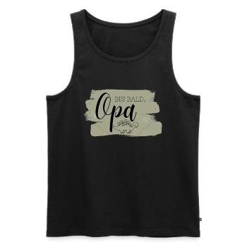 Bis bald, Opa Aufrduck, Dino, Olivgrün - Männer Premium Bio Tank Top - Schwarz - Vorne - AI Model Male 178 light (178cm)
