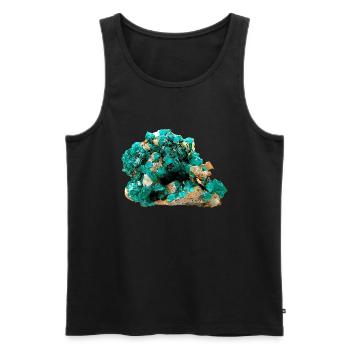 Dioptas Mineral Kupfersmaragd Silikat Kristall - Männer Premium Bio Tank Top - Schwarz - Vorne - AI Model Male 178 light (178cm)