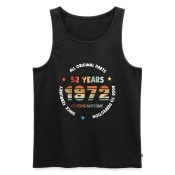 52 Jahre alt Baujahr 1972 Jahrgang Februar 1972 - Männer Premium Bio Tank Top - Schwarz - Vorne - Michal (187cm)