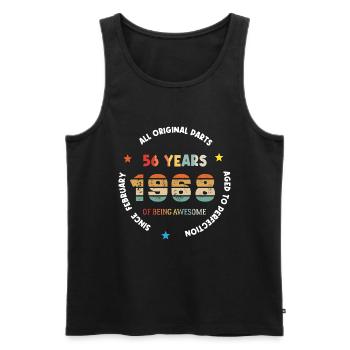 56 Years Old Made In 1968 Vintage February 1968 - Men's Premium Organic Tank Top - black - Front - Michal (187cm)