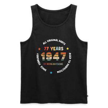 77 Years Old Made In 1947 Vintage February 1947 - Men's Premium Organic Tank Top - black - Front - Michal (187cm)
