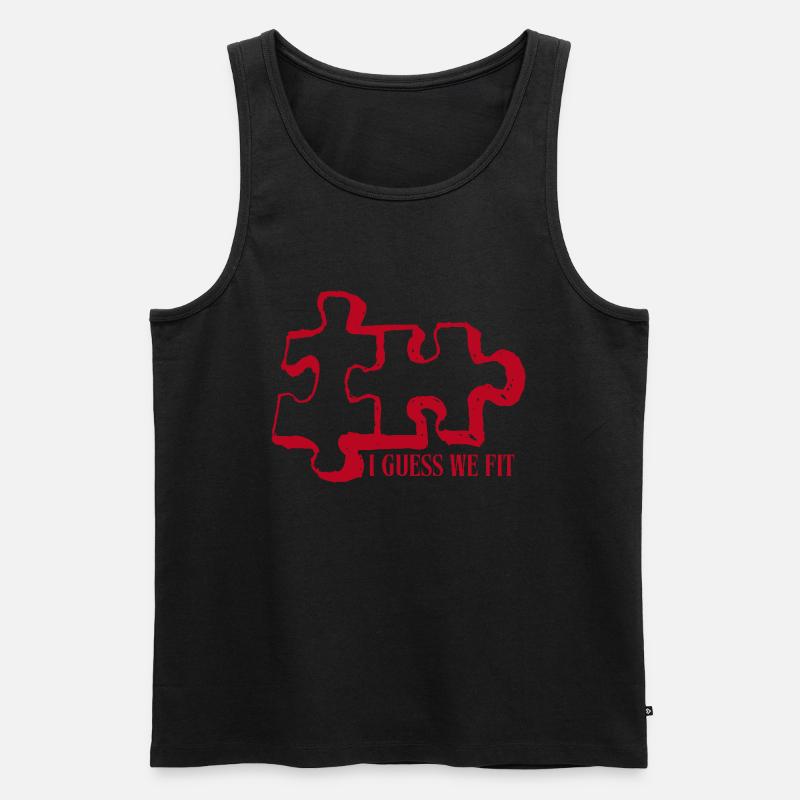 Puzzlestücke - Männer Premium Bio Tank Top - Schwarz